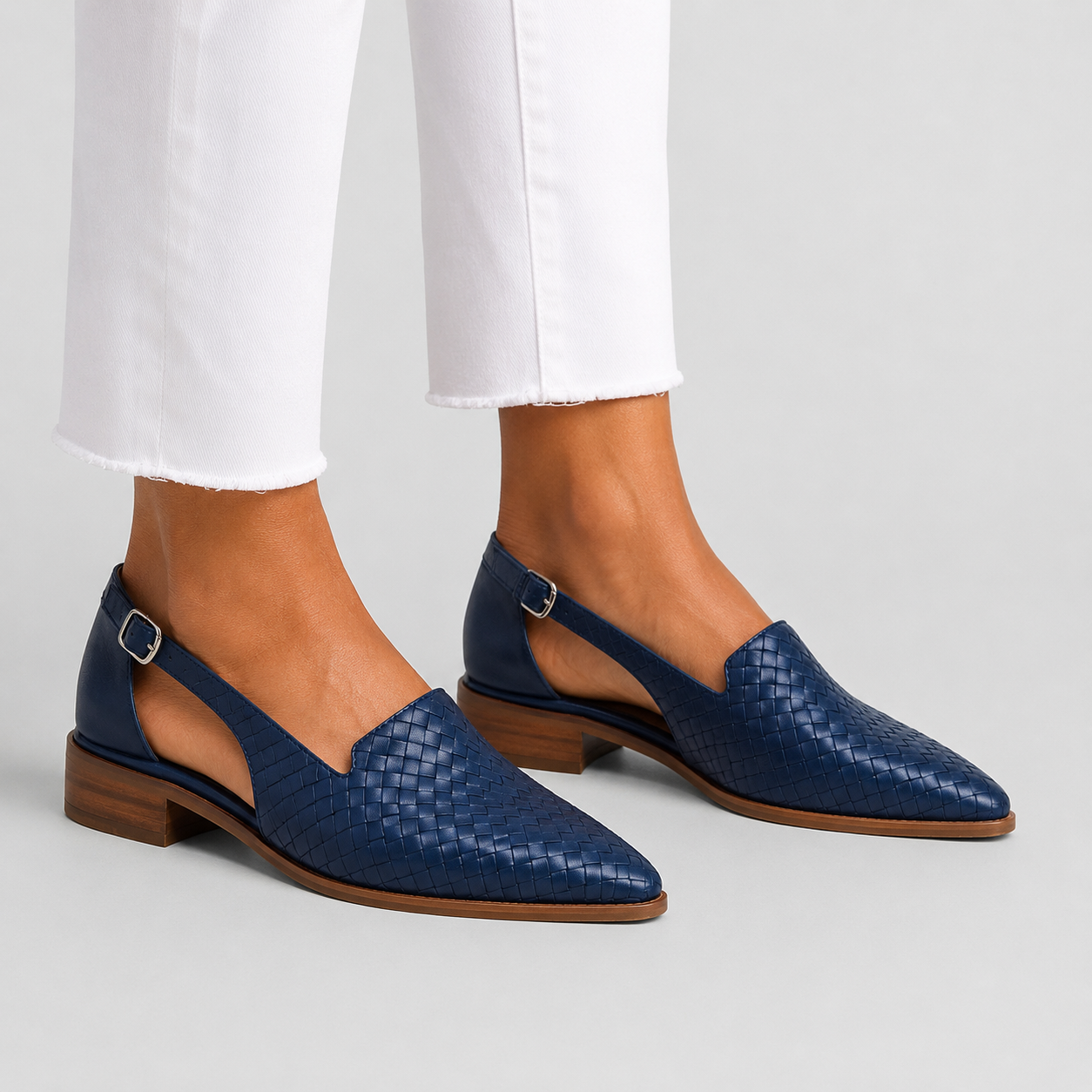 Simone™ | Mocassins Tressés à Bride Arrière