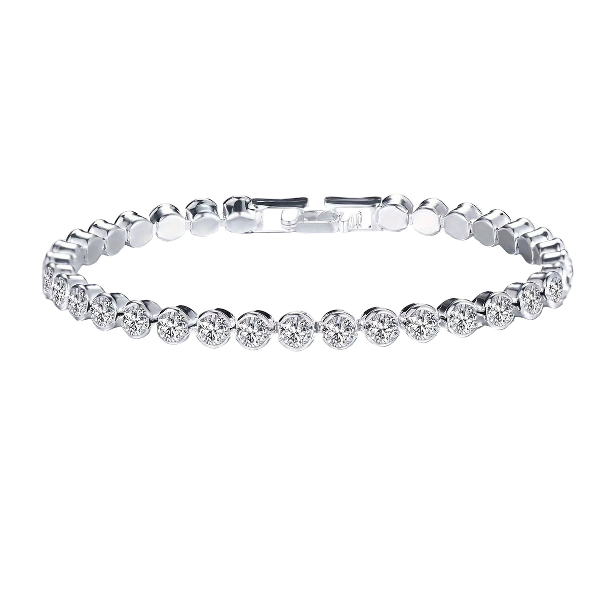 Éloria™ | Bracelet tennis 4 mm ajustable finition or ou argent 17 cm