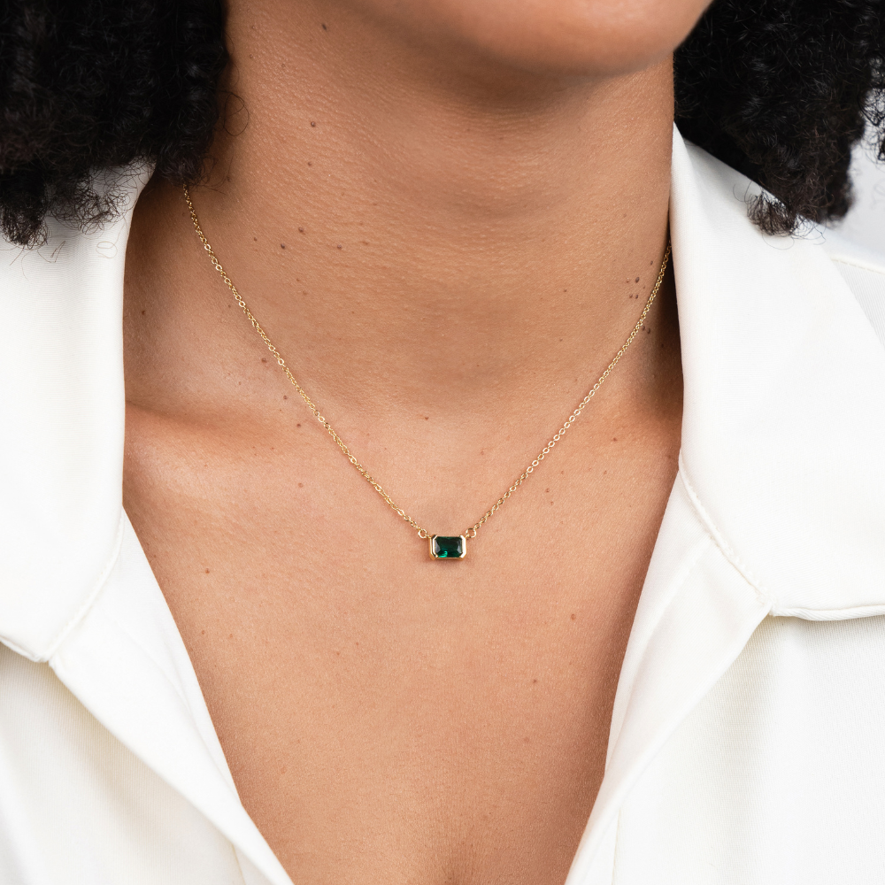 Mathilde™ | Collier Émeraude Délicat