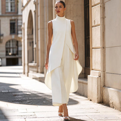 Aline™ | Combinaison élégante avec haut drapé à col montant