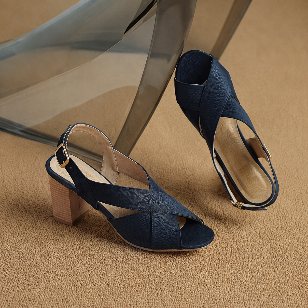 Delphine™ | Sandales Élégantes à Talon Carré