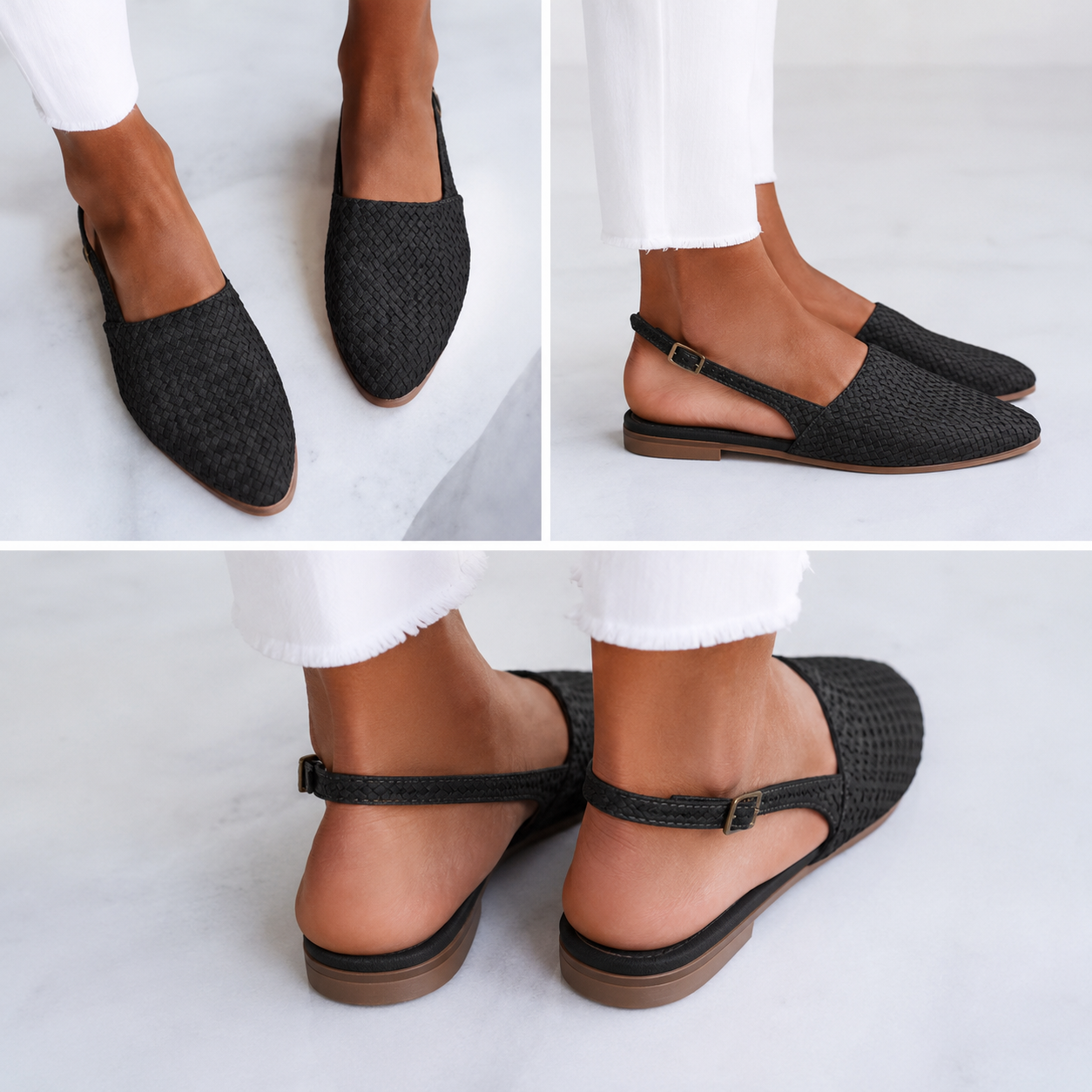 Simone™ | Mocassins Tressés à Bride Arrière