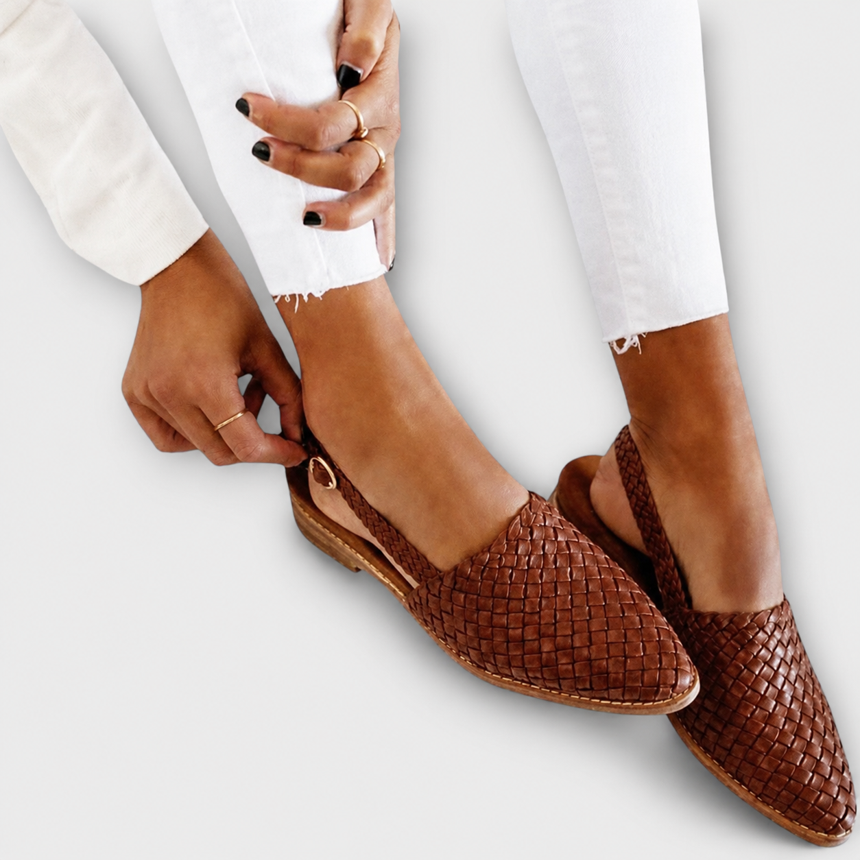Simone™ | Mocassins Tressés à Bride Arrière