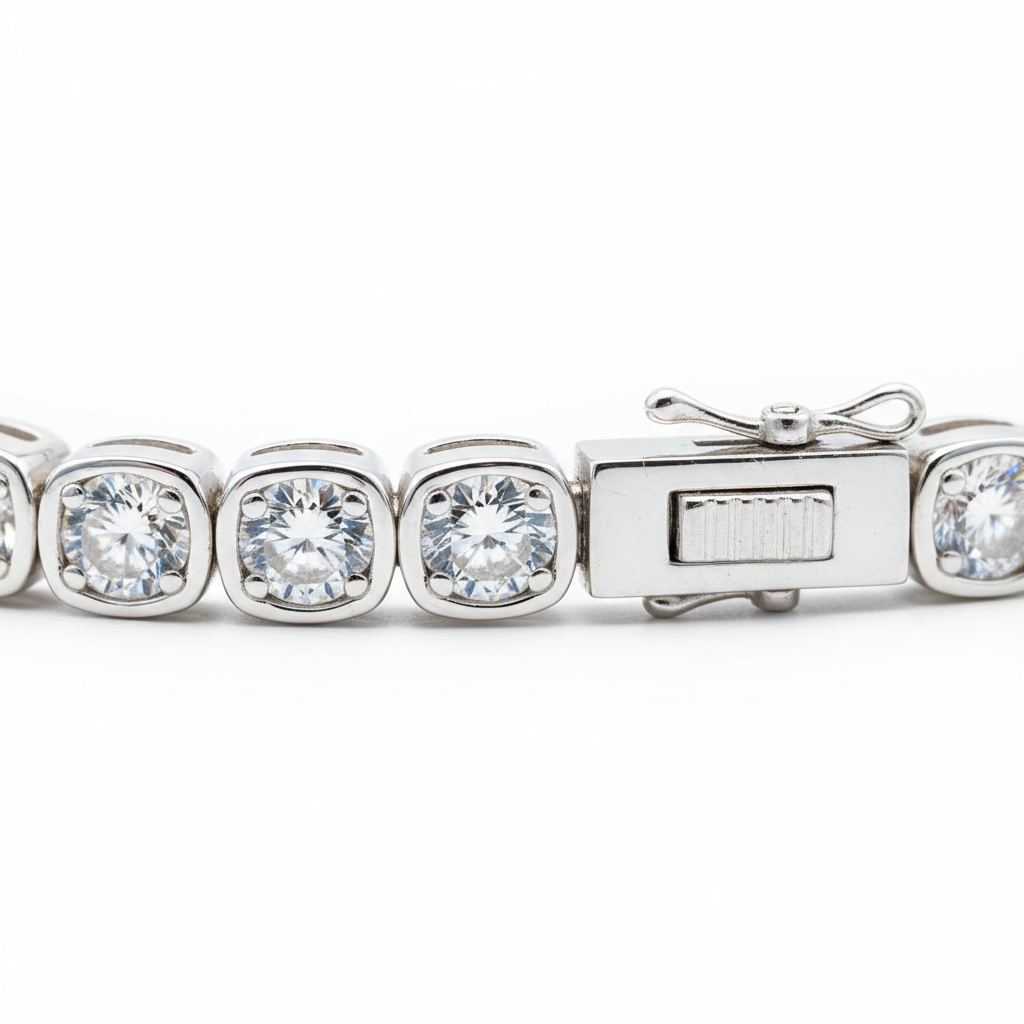 Éloria™ | Bracelet tennis 4 mm ajustable finition or ou argent 17 cm