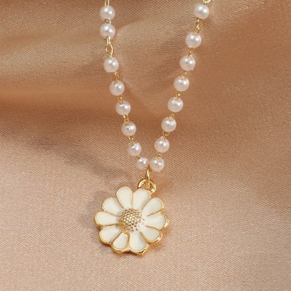 Océane™ | Collier Pendentif Marguerite avec Perle