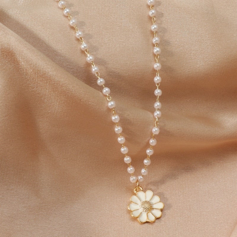 Océane™ | Collier Pendentif Marguerite avec Perle
