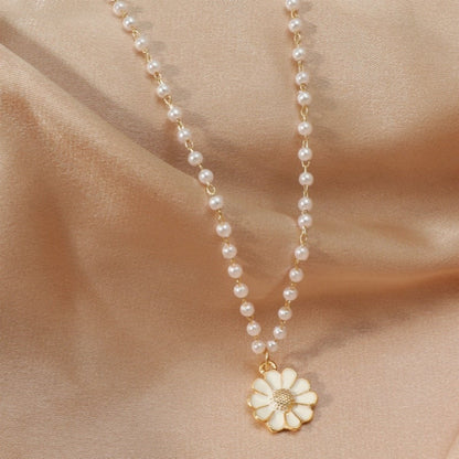 Océane™ | Collier Pendentif Marguerite avec Perle