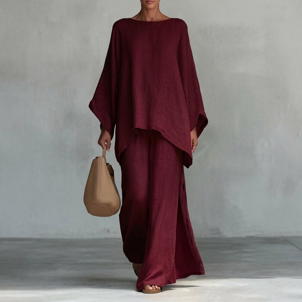 Camille™ | Ensemble Deux Pièces à manches longues et pantalon large