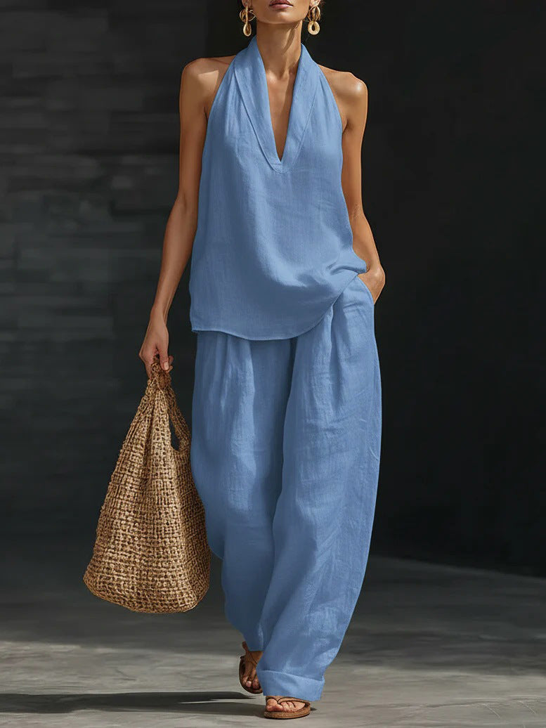 Delphine™ | Ensemble sans manches et pantalon large