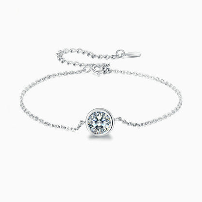 Lumière™ | Bracelet Chaîne Délicat à Cristal Solitaire Serti Clos