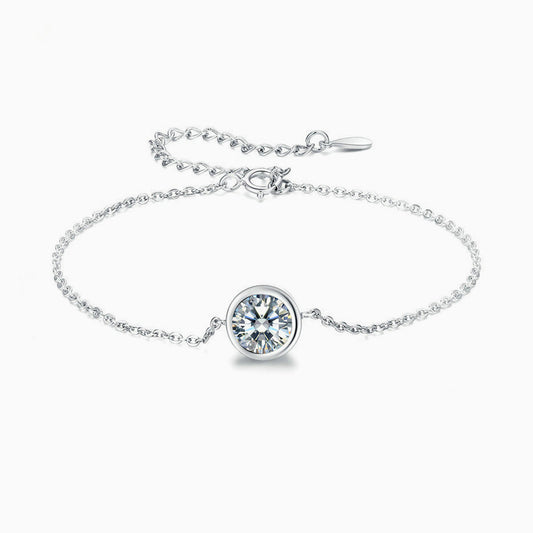 Lumière™ | Bracelet Chaîne Délicat à Cristal Solitaire Serti Clos