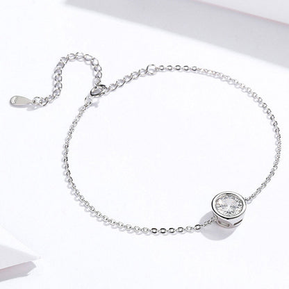 Lumière™ | Bracelet Chaîne Délicat à Cristal Solitaire Serti Clos