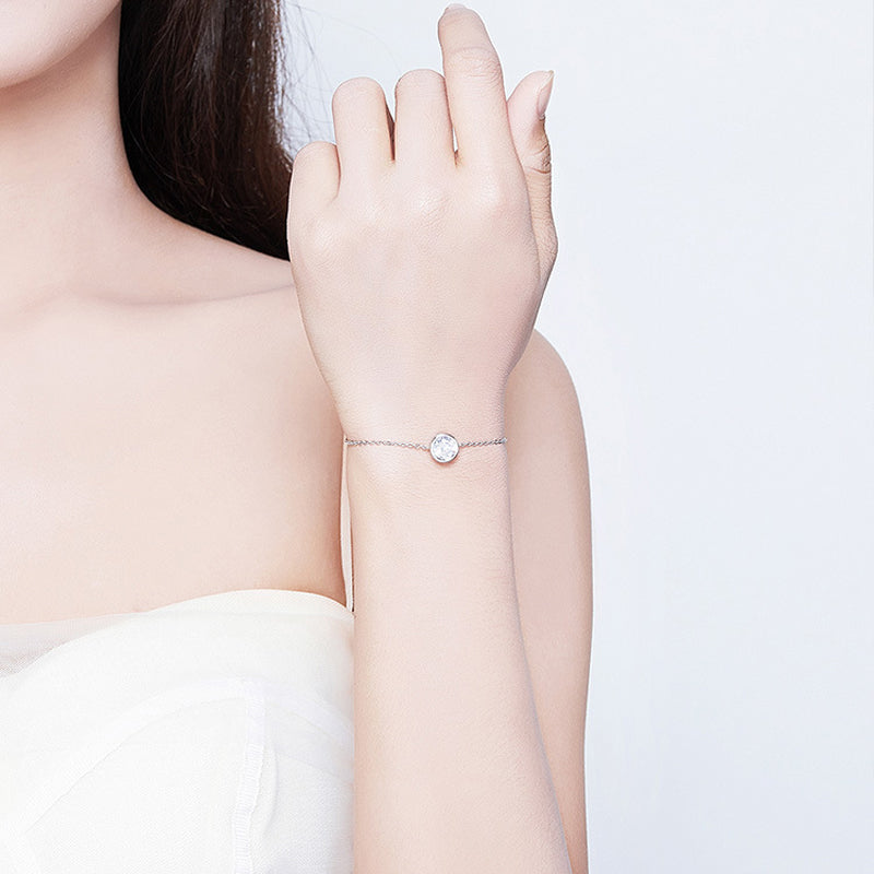 Lumière™ | Bracelet Chaîne Délicat à Cristal Solitaire Serti Clos