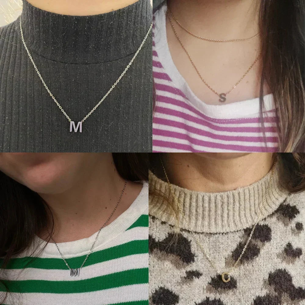 Sandrine™ | Collier Pendentif Alphabet Brillant