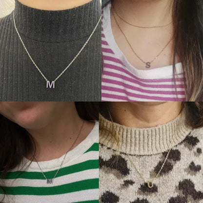 Sandrine™ | Collier Pendentif Alphabet Brillant