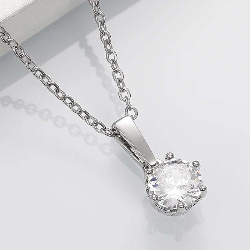 Fleur™ | Collier Pendentif Classique en Zirconium