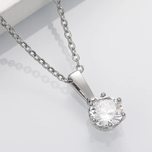 Fleur™ | Collier Pendentif Classique en Zirconium