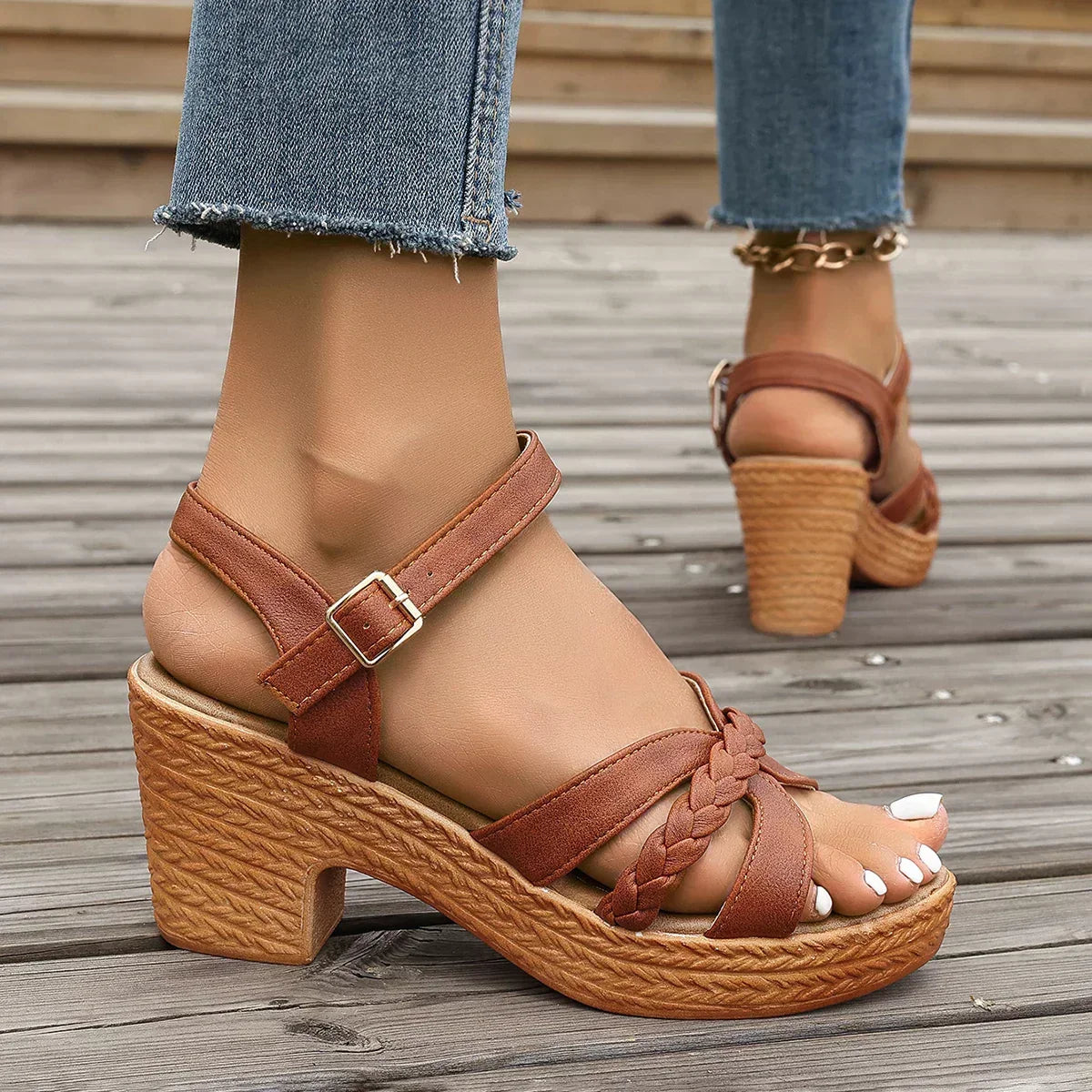 Gianna™ | Sandales Classiques à Talon Moyen