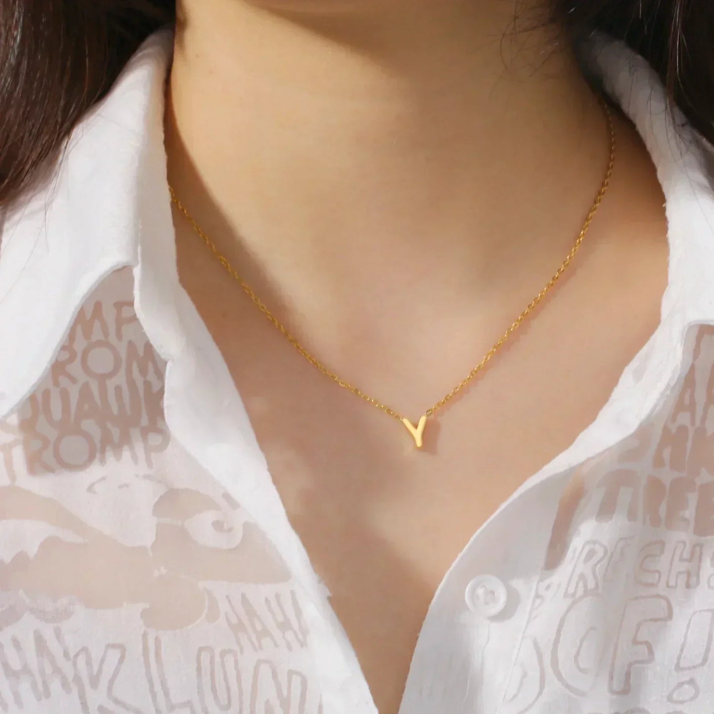 Sandrine™ | Collier Pendentif Alphabet Brillant