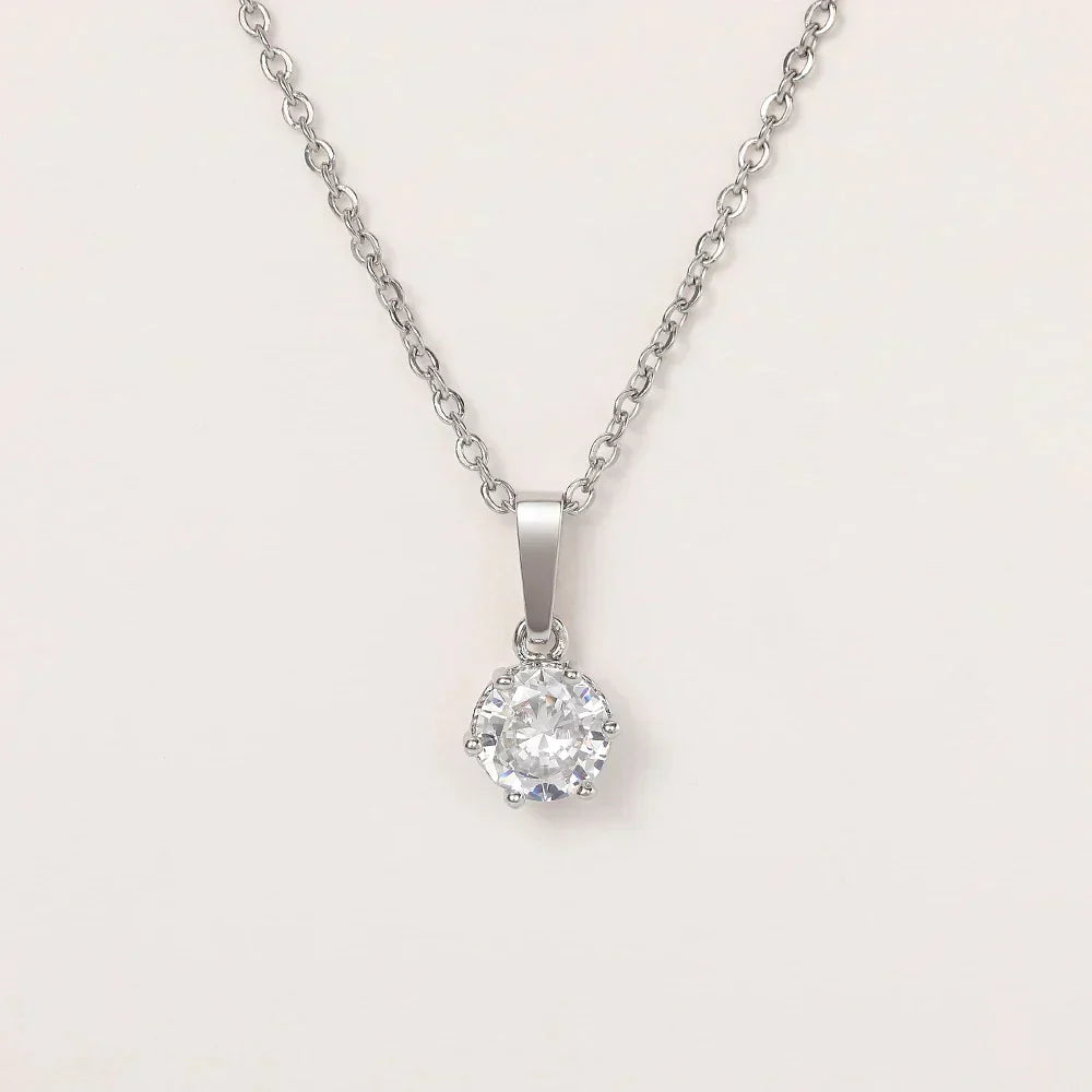 Fleur™ | Collier Pendentif Classique en Zirconium