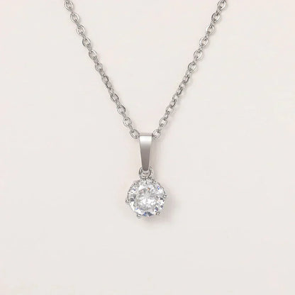 Fleur™ | Collier Pendentif Classique en Zirconium