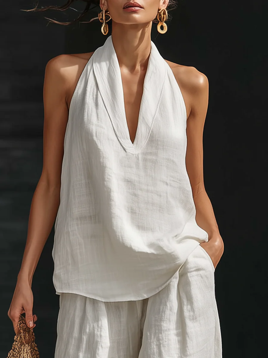 Delphine™ | Ensemble sans manches et pantalon large