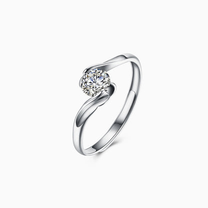 Aurore™ | Bague Solitaire à Cristal Serti en Torsade
