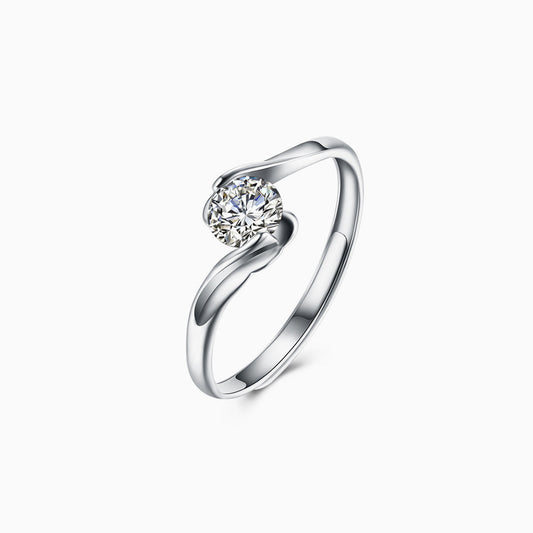 Aurore™ | Bague Solitaire à Cristal Serti en Torsade