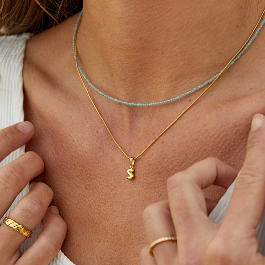 Émilie™ | Collier Lettre Bubble Chic