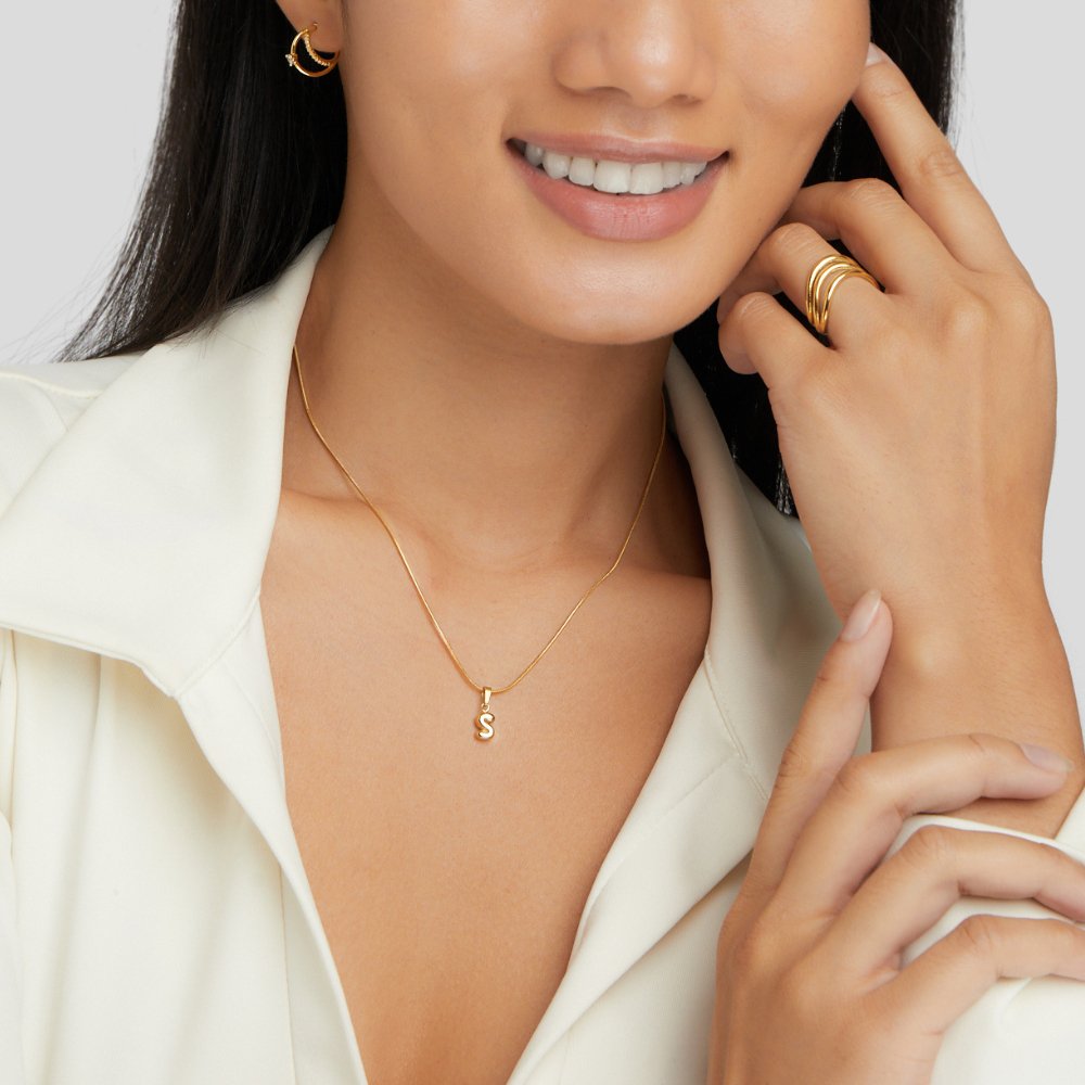Émilie™ | Collier Lettre Bubble Chic