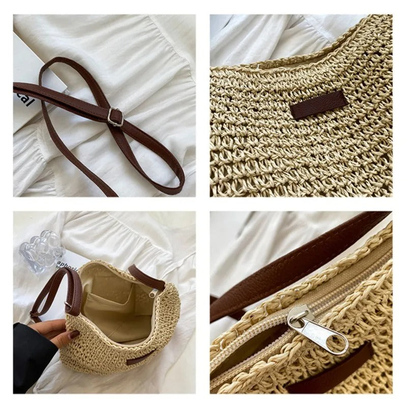 Camille™ | Sac Tressé Élégant à Anses Rondes