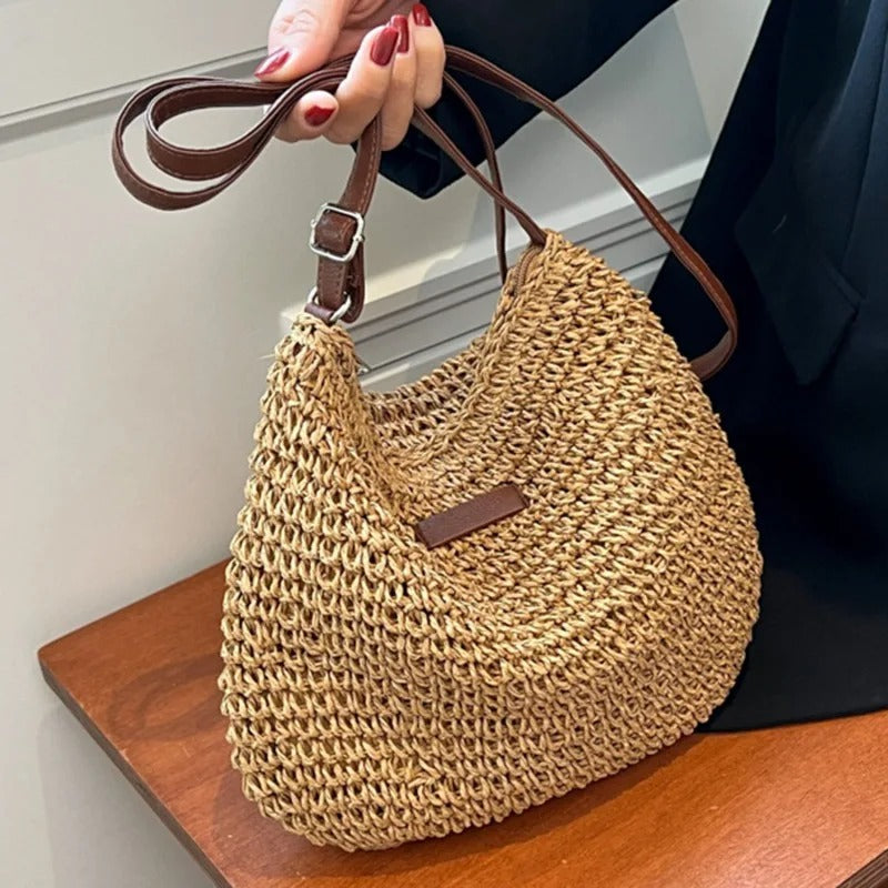 Camille™ | Sac Tressé Élégant à Anses Rondes
