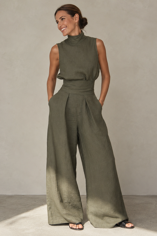 Sofia™ | Ensemble Deux Pièces Bambou Lin, Fluide et Élégant