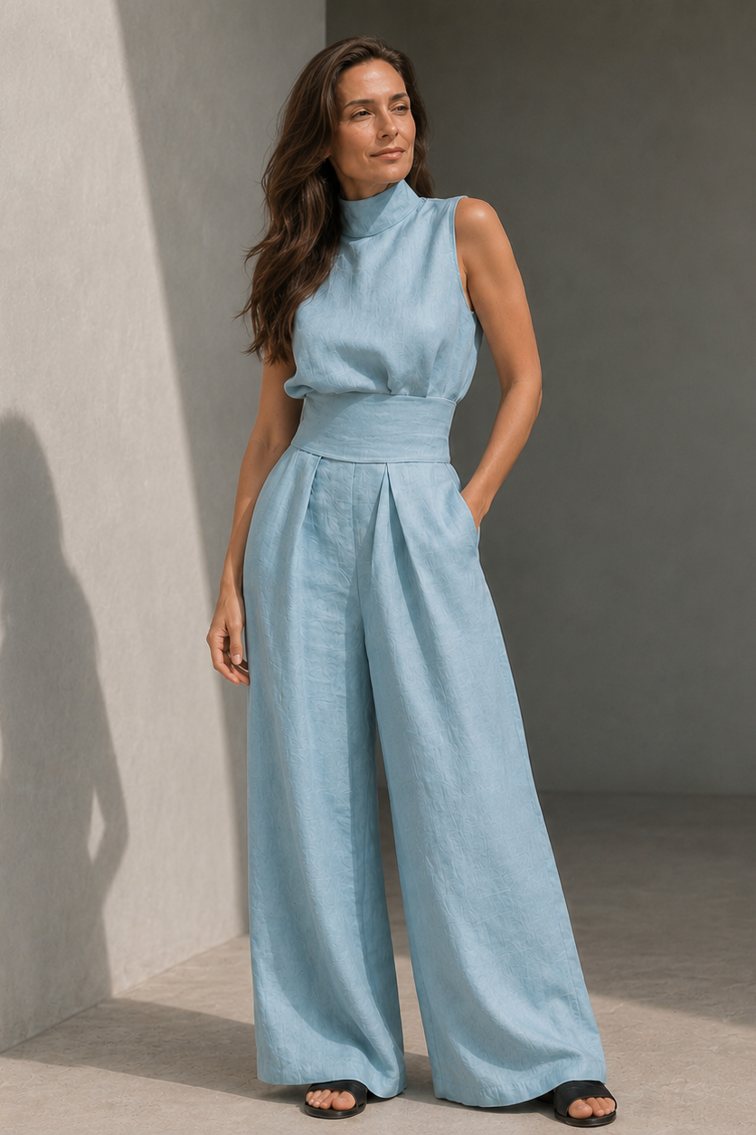 Sofia™ | Ensemble Deux Pièces Bambou Lin, Fluide et Élégant