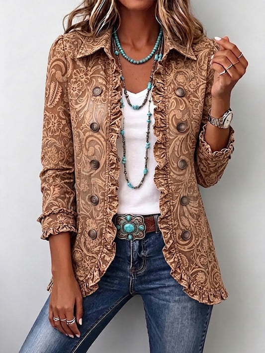 Karine™ | Veste Florale Vintage avec Volants