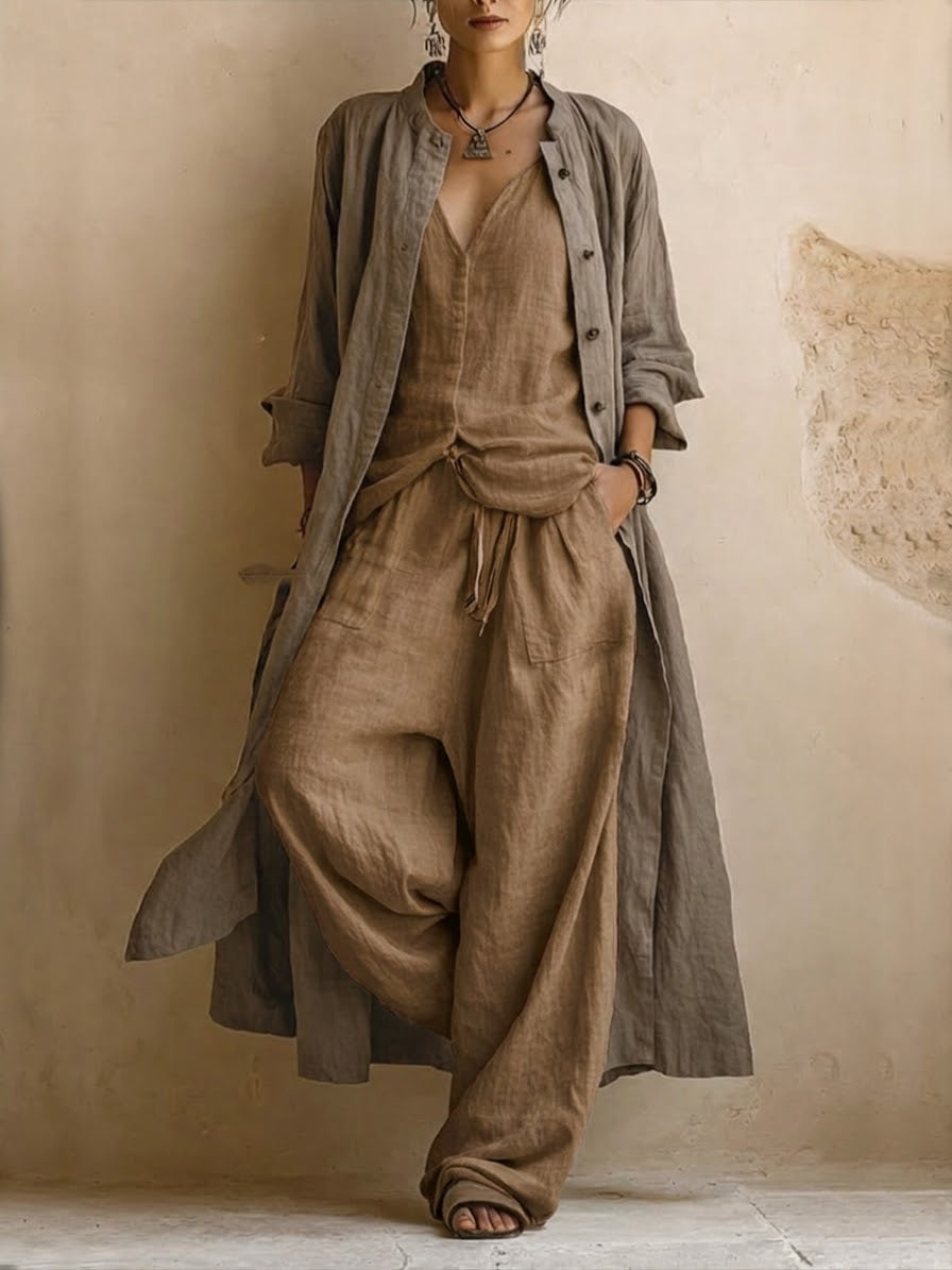 Valentine™ | Robe Fluide Beige à Volants