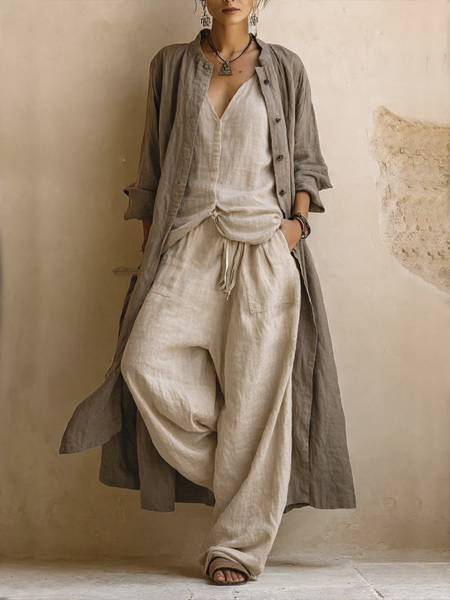 Valentine™ | Robe Fluide Beige à Volants