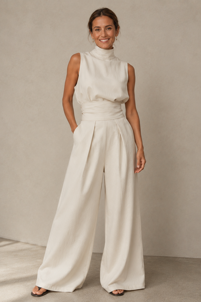Sofia™ | Ensemble Deux Pièces Bambou Lin, Fluide et Élégant