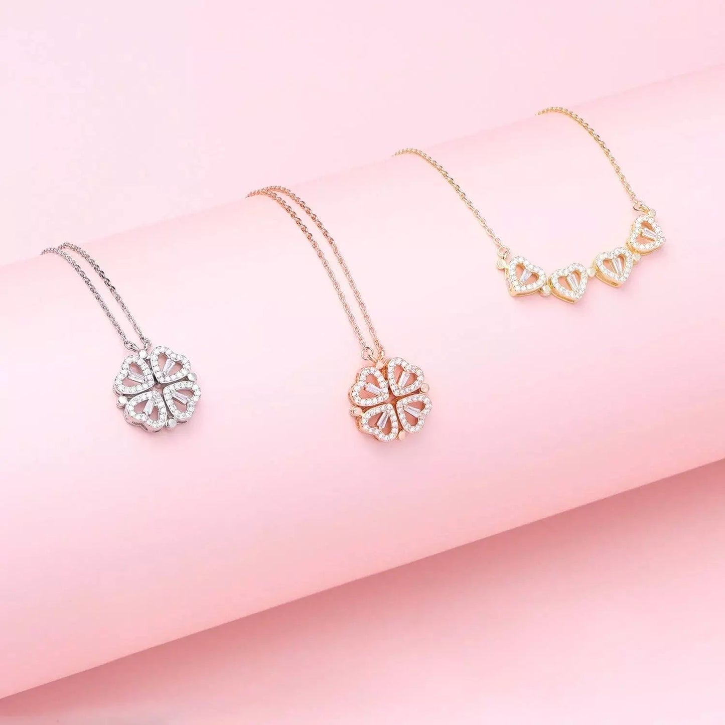 Clémence™ | Collier Trèfle Porte-Bonheur Serti de Cristaux